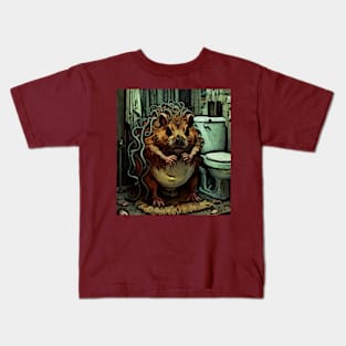 watercolor groundhog with toilet Kids T-Shirt